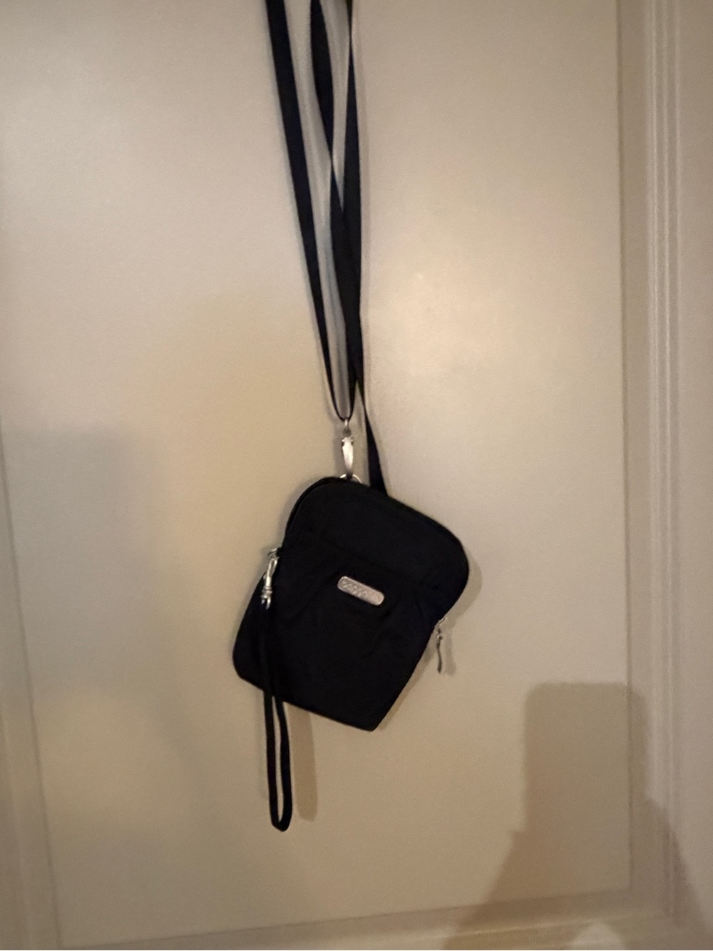 Baggallini Black Crossbody Bag with Silver Hardware